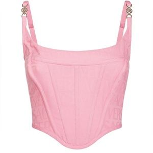 Versace Jacquard Allover Pink Top Logo Size 36 XS Brand new Authentic